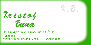 kristof buna business card